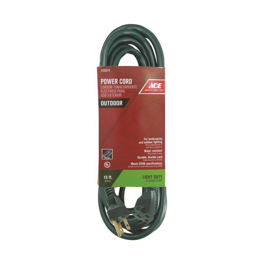 Philips 15ft 3-Outlet Extension Cord Outdoor Green